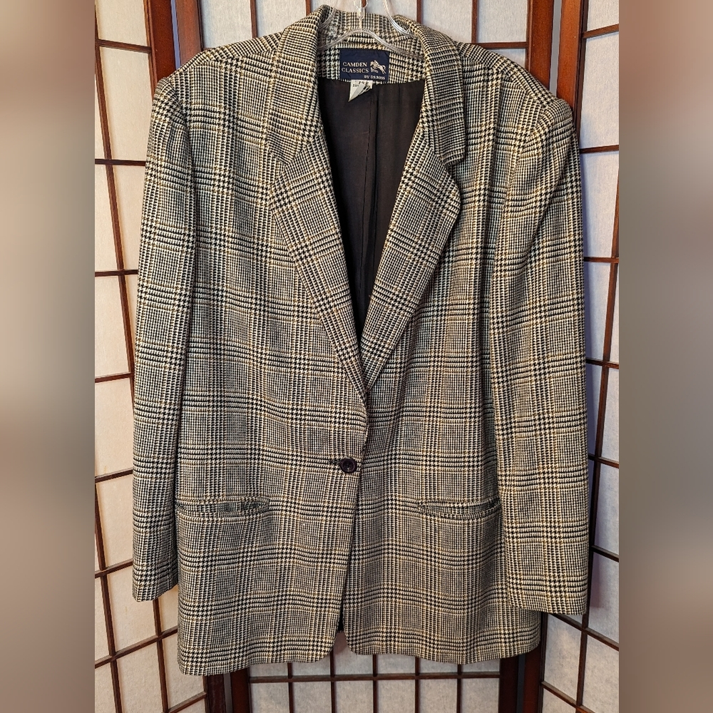 Camden Classics window pane check blazer sz 16